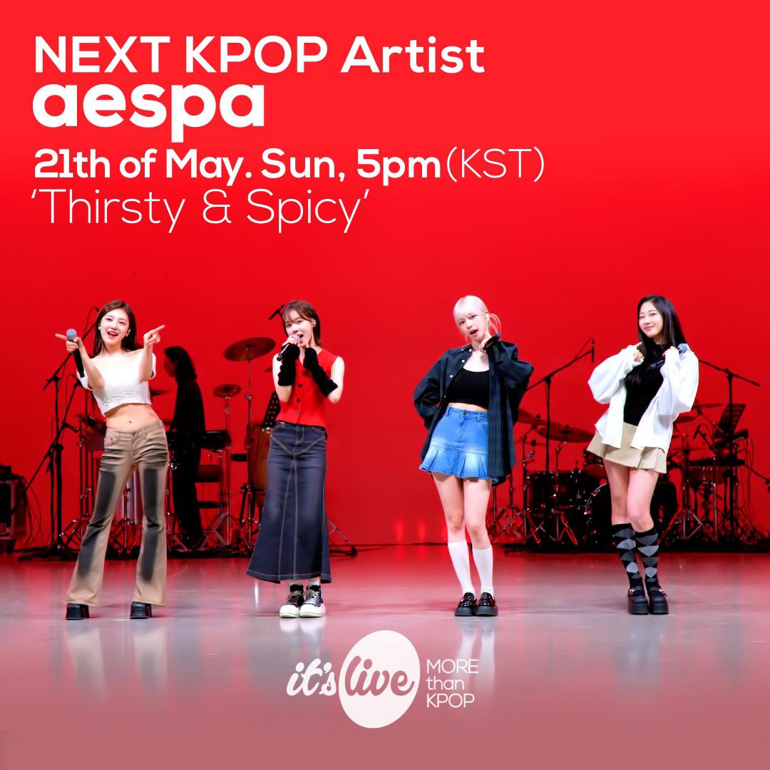 230520 aespa to guest on "it’s Live!" on May 21st