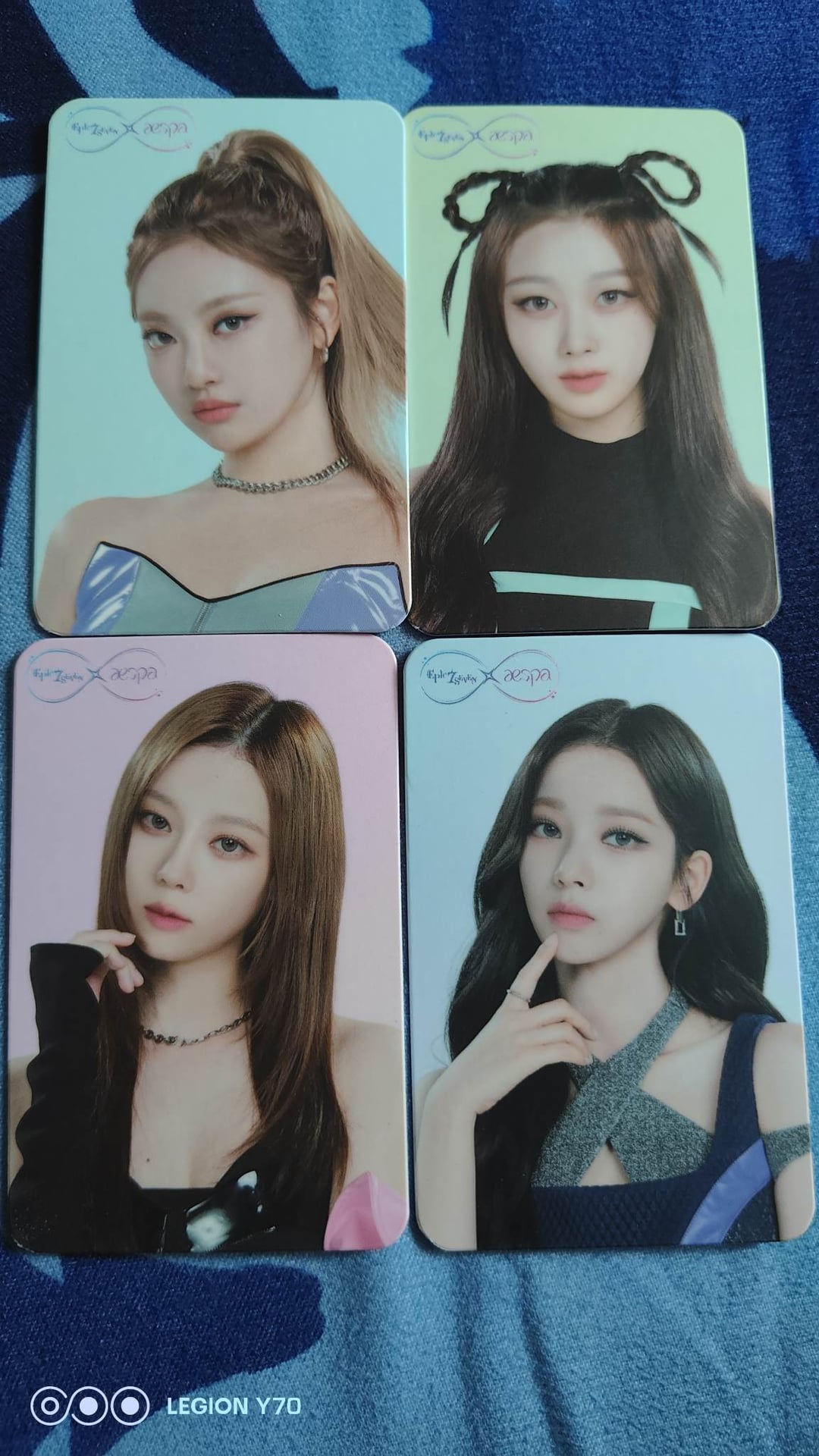 Event reward from epic 7 ❤️❤️❤️ front and back of the photocards from the collab with aespa