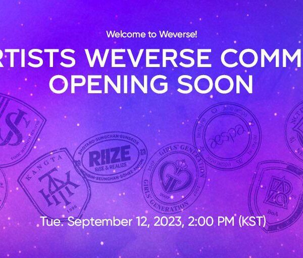 230905 aespa to join Weverse on September 12, 2023, 2:00 PM