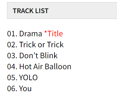 231011 aespa - Drama (Track List)