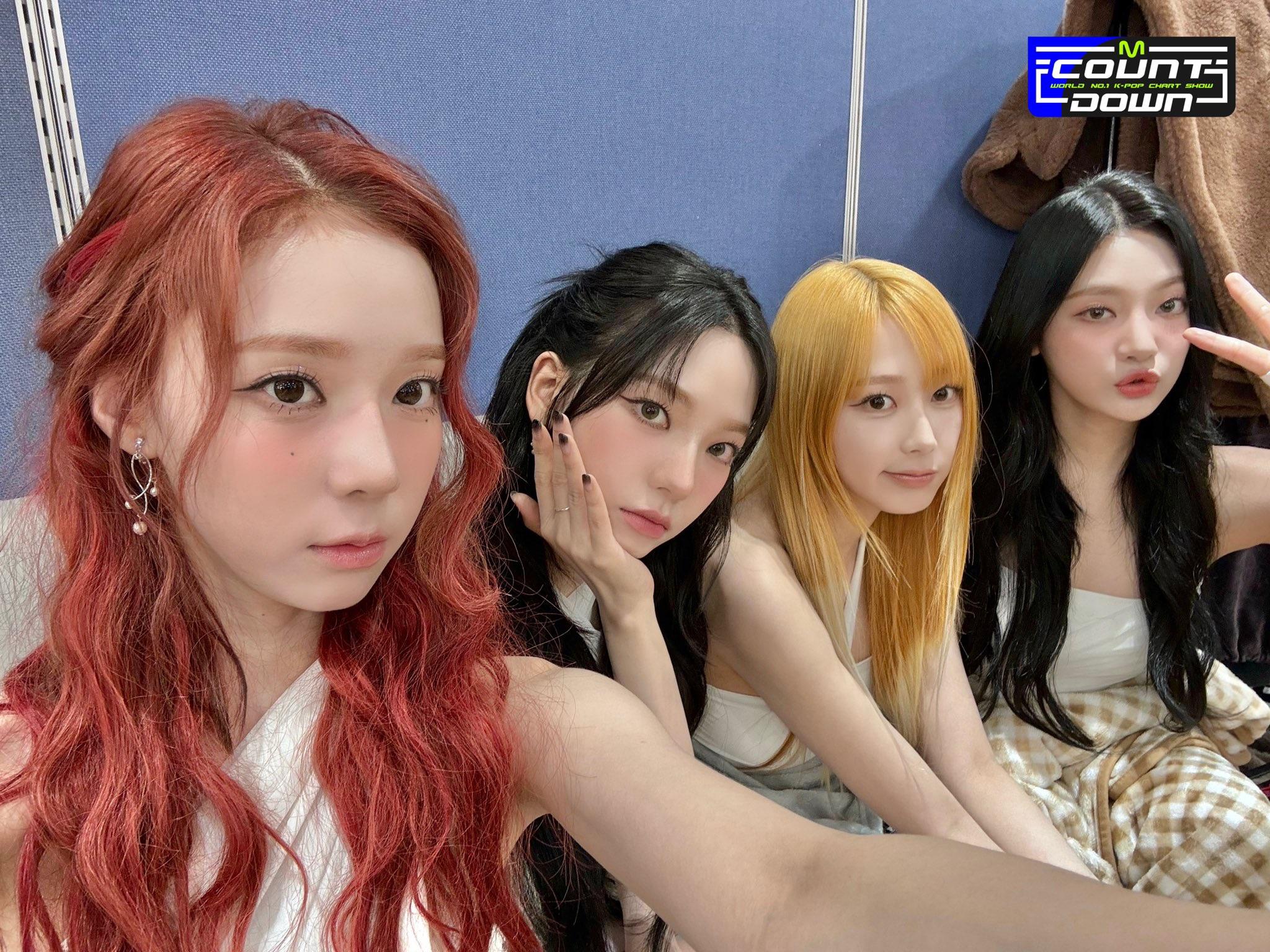 231116 Mnet M Countdown Twitter Update With aespa - Pre-Show Photo