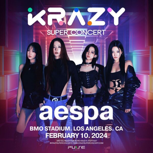 231222 aespa announced as part of the lineup for Krazy Super Concert @ LOS ANGELES, CA on February 10th, 2024