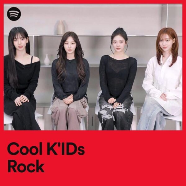 Aespa in their rock era on the cover of Spotify ‘s “Cool K’IDs” Rock playlist