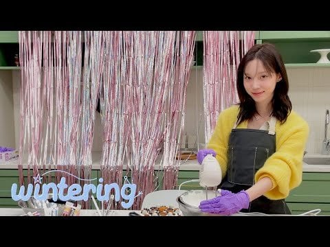 240122 Winter - Thank you for wishing me a happy birthday ☺ ️🩵 | Making Winter's Birthday Cake 🎂 | Wintering Vlog