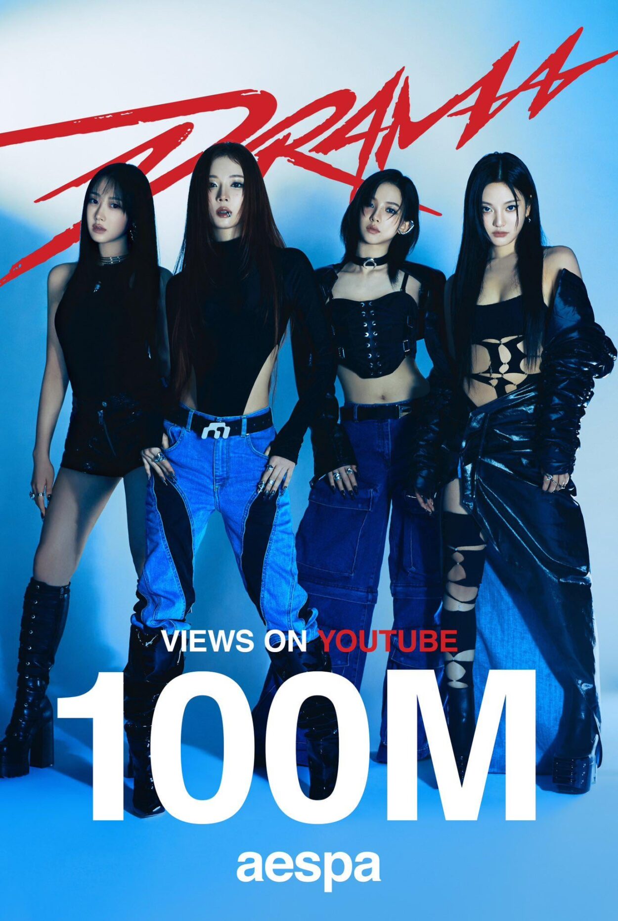 240210 aespa Twitter Update - 'Drama' MV hits 100M views! Thank you MY for your love and support 🎬