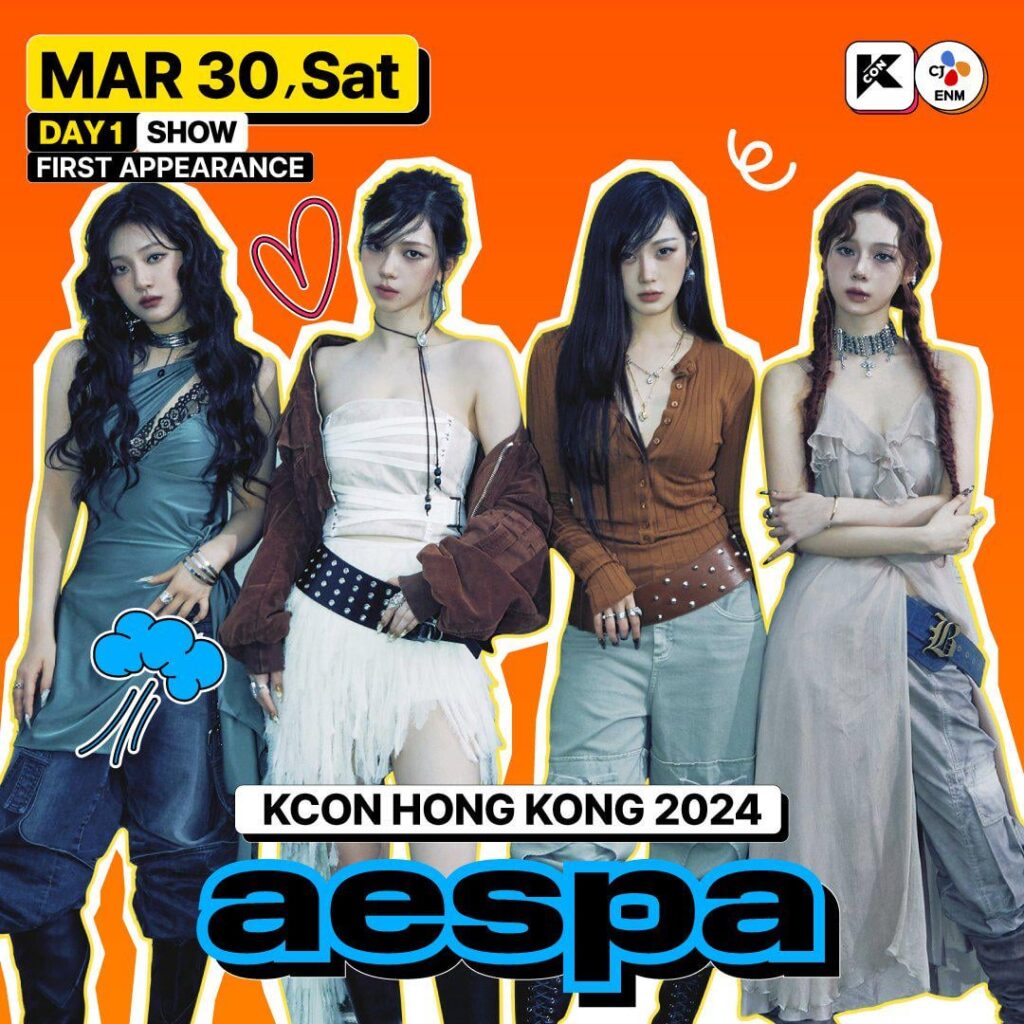 240216 aespa is part of the Day 1 lineup (SHOW) for KCON Hong Kong 2024