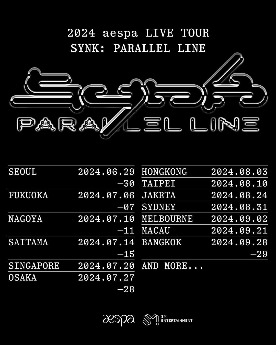 240219 aespa announces their new live tour, "SYNK: PARALLEL LINE"