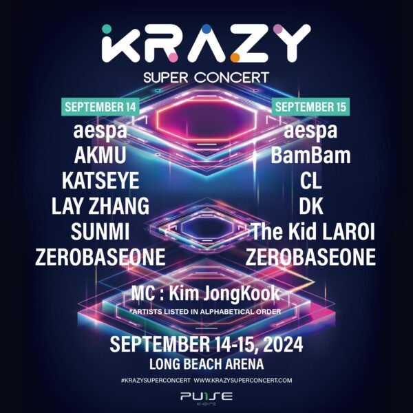 240802 aespa announced as part of the lineup for ‘KRAZY SUPER CONCERT’ @ Long Beach Arena on September 14th-15th