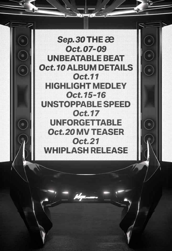 240926 aespa - The 5th Mini Album: Whiplash (Schedule Poster)