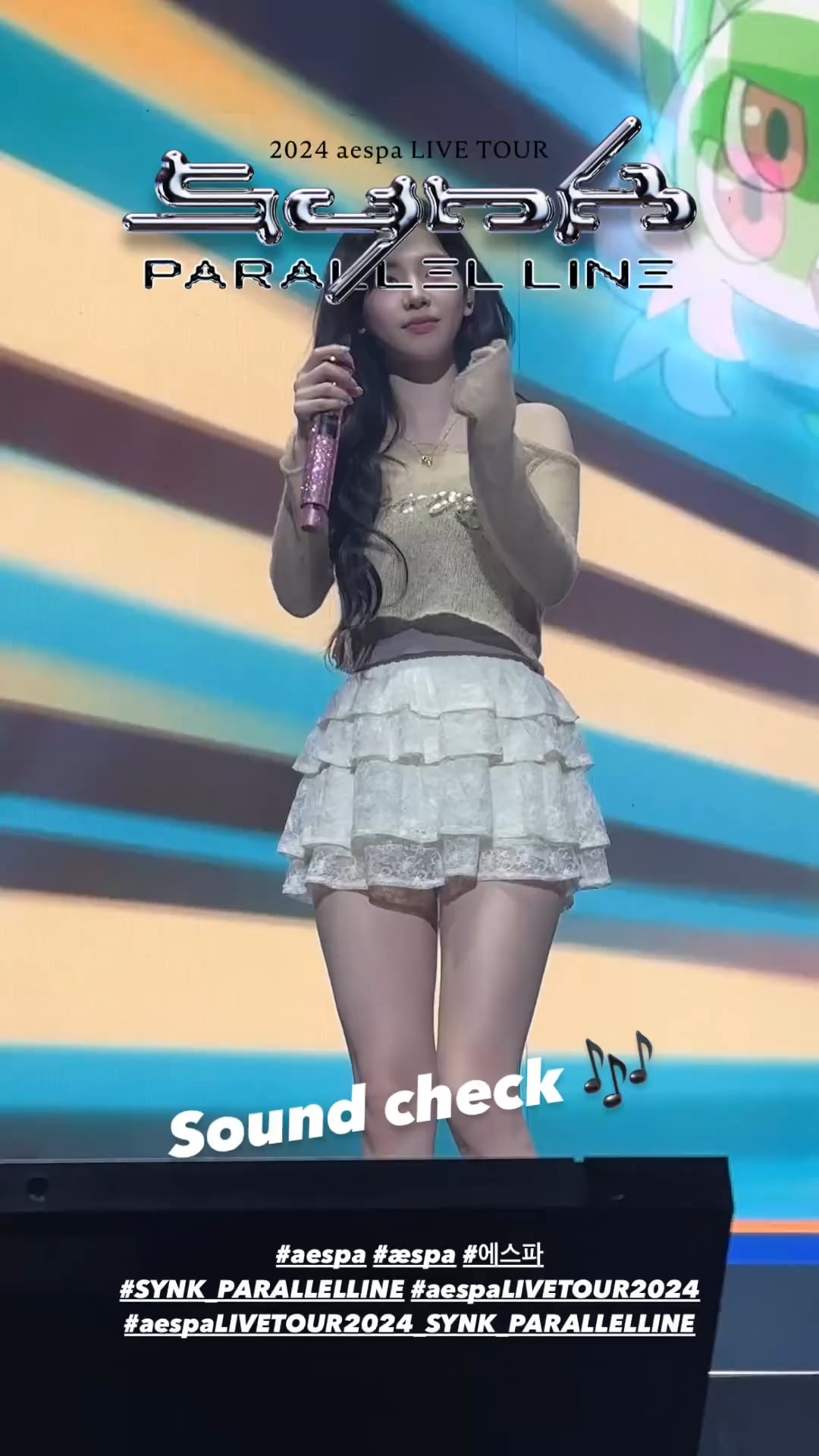 240902 aespa Instagram Story Update - SYNK : PARALLEL LINE in MELBOURNE — Sound check 🎶