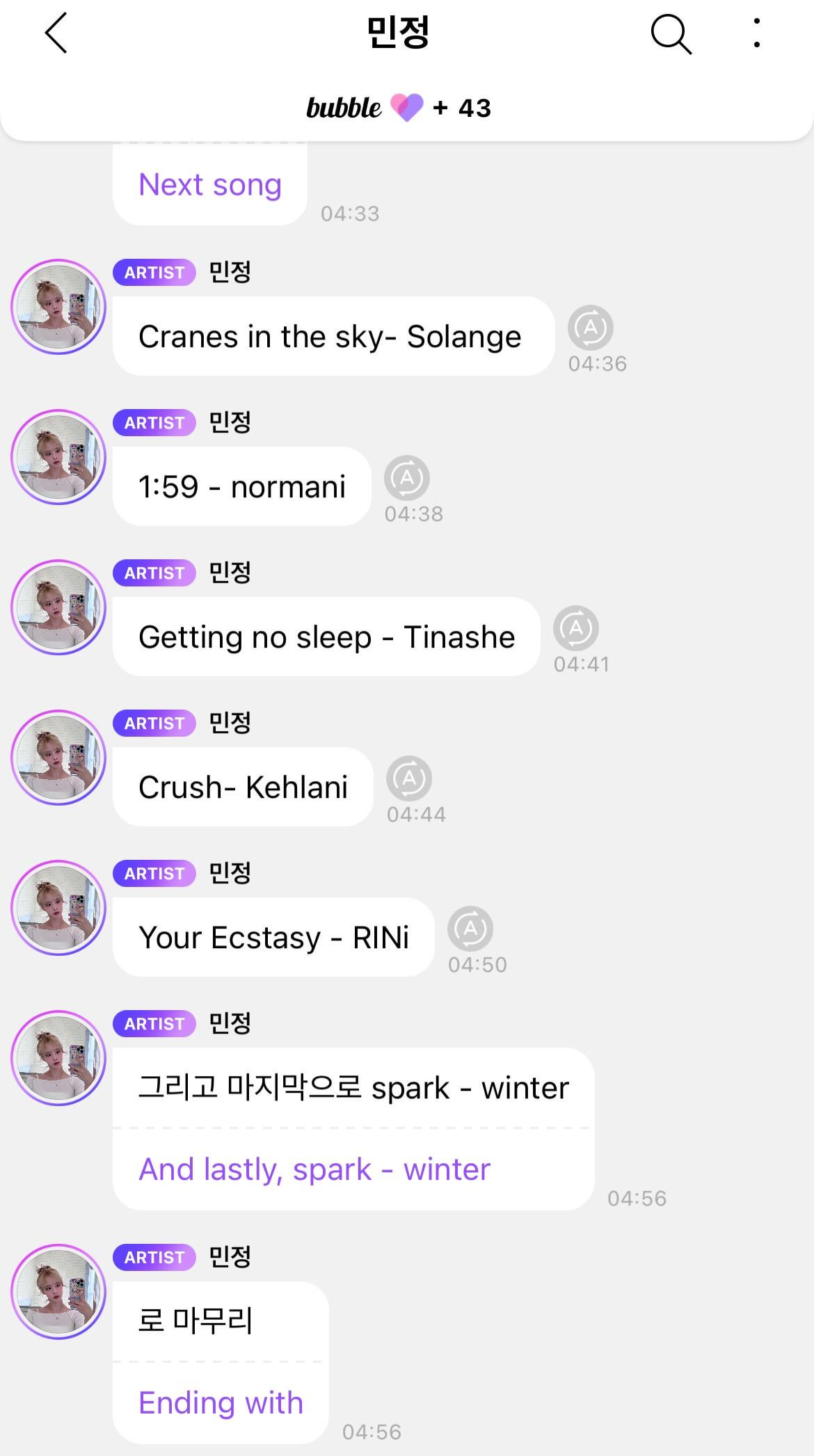 Songs recommended by Winter o Bubble